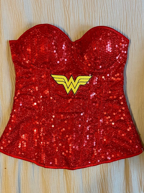 DC Comics Other - Rubie’s DC Wonder Woman Deluxe Red Sequin Corset S/M
